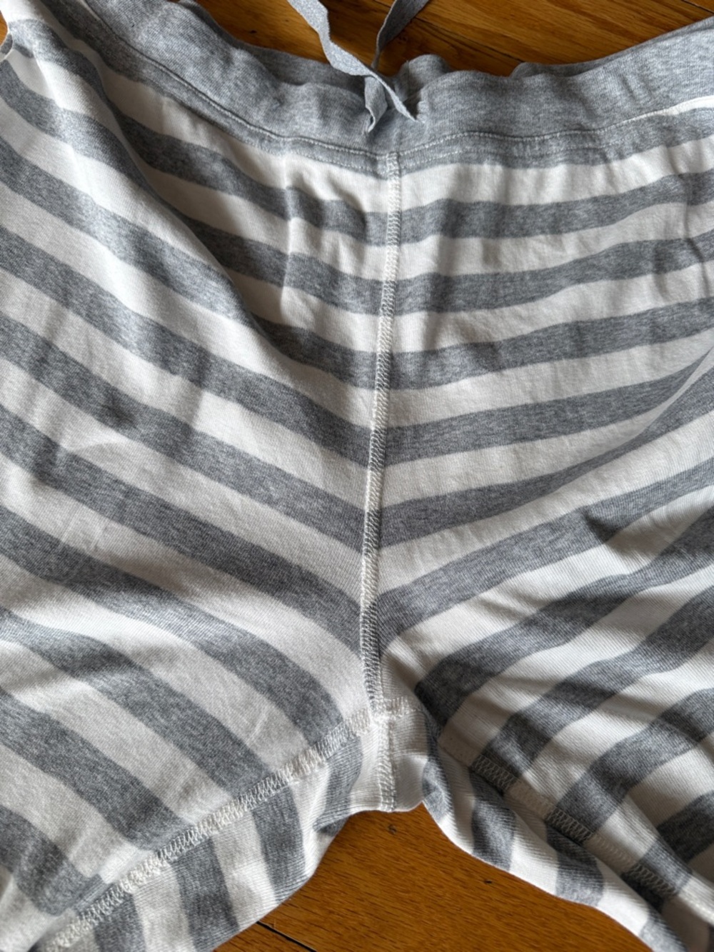 Hanna Andersson Organic Heather Gray White Striped Pajamas Adult Womens Set XL - Picture 10 of 11